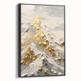Golden Mountain Glam Wall Art - Elegant White and Gold Home Decor
