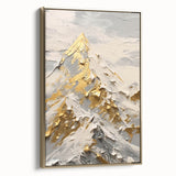 Golden Mountain Glam Wall Art - Elegant White and Gold Home Decor