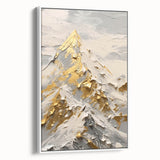 Golden Mountain Glam Wall Art - Elegant White and Gold Home Decor