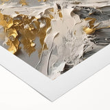 Golden Mountain Glam Wall Art - Elegant White and Gold Home Decor