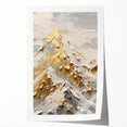 Golden Mountain Glam Wall Art - Elegant White and Gold Home Decor