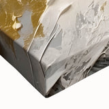 Golden Mountain Glam Wall Art - Elegant White and Gold Home Decor