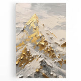 Golden Mountain Glam Wall Art - Elegant White and Gold Home Decor