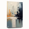 Modern Abstract Glam Wall Art - Chic Gray, Black, and Orange Decor