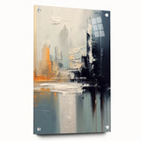 Modern Abstract Glam Wall Art - Chic Gray, Black, and Orange Decor