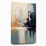 Modern Abstract Glam Wall Art - Chic Gray, Black, and Orange Decor