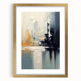 Modern Abstract Glam Wall Art - Chic Gray, Black, and Orange Decor