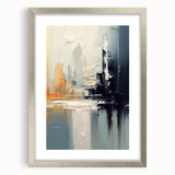 Modern Abstract Glam Wall Art - Chic Gray, Black, and Orange Decor