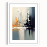 Modern Abstract Glam Wall Art - Chic Gray, Black, and Orange Decor