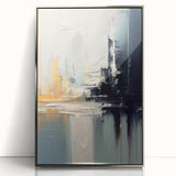 Modern Abstract Glam Wall Art - Chic Gray, Black, and Orange Decor