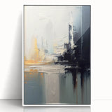 Modern Abstract Glam Wall Art - Chic Gray, Black, and Orange Decor