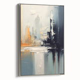 Modern Abstract Glam Wall Art - Chic Gray, Black, and Orange Decor
