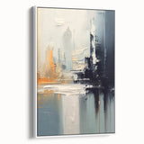 Modern Abstract Glam Wall Art - Chic Gray, Black, and Orange Decor