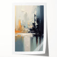 Modern Abstract Glam Wall Art - Chic Gray, Black, and Orange Decor