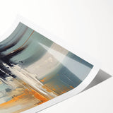 Modern Abstract Glam Wall Art - Chic Gray, Black, and Orange Decor