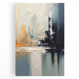 Modern Abstract Glam Wall Art - Chic Gray, Black, and Orange Decor