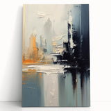 Modern Abstract Glam Wall Art - Chic Gray, Black, and Orange Decor