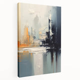 Modern Abstract Glam Wall Art - Chic Gray, Black, and Orange Decor