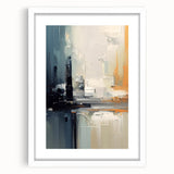 Chic Modern Abstract Wall Art - Glamorous Black, White, and Orange Decor