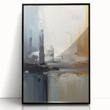Chic Modern Abstract Wall Art - Glamorous Black, White, and Orange Decor