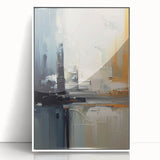 Chic Modern Abstract Wall Art - Glamorous Black, White, and Orange Decor