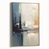 Chic Modern Abstract Wall Art - Glamorous Black, White, and Orange Decor