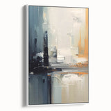 Chic Modern Abstract Wall Art - Glamorous Black, White, and Orange Decor