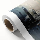 Chic Modern Abstract Wall Art - Glamorous Black, White, and Orange Decor