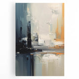 Chic Modern Abstract Wall Art - Glamorous Black, White, and Orange Decor