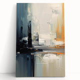 Chic Modern Abstract Wall Art - Glamorous Black, White, and Orange Decor
