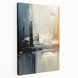 Chic Modern Abstract Wall Art - Glamorous Black, White, and Orange Decor
