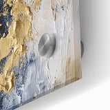 Modern Abstract Glam Wall Art - Gold and Navy Blue Textured Canvas