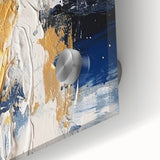 Abstract Gold and Navy Blue Modern Textured Canvas Wall Art