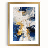 Abstract Gold and Navy Blue Modern Textured Canvas Wall Art