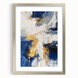 Abstract Gold and Navy Blue Modern Textured Canvas Wall Art