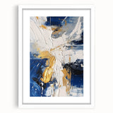Abstract Gold and Navy Blue Modern Textured Canvas Wall Art