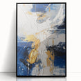 Abstract Gold and Navy Blue Modern Textured Canvas Wall Art