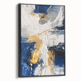 Abstract Gold and Navy Blue Modern Textured Canvas Wall Art