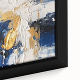 Abstract Gold and Navy Blue Modern Textured Canvas Wall Art
