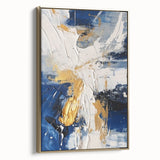 Abstract Gold and Navy Blue Modern Textured Canvas Wall Art