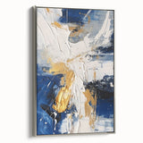 Abstract Gold and Navy Blue Modern Textured Canvas Wall Art