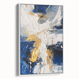 Abstract Gold and Navy Blue Modern Textured Canvas Wall Art
