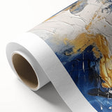 Abstract Gold and Navy Blue Modern Textured Canvas Wall Art