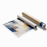 Abstract Gold and Navy Blue Modern Textured Canvas Wall Art