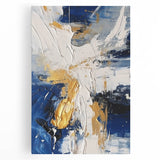 Abstract Gold and Navy Blue Modern Textured Canvas Wall Art