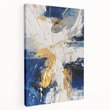 Abstract Gold and Navy Blue Modern Textured Canvas Wall Art