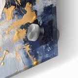 Abstract Navy and Gold Textured Canvas Art - Luxe Modern Wall Decor