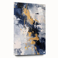 Abstract Navy and Gold Textured Canvas Art - Luxe Modern Wall Decor