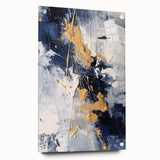 Abstract Navy and Gold Textured Canvas Art - Luxe Modern Wall Decor