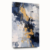 Abstract Navy and Gold Textured Canvas Art - Luxe Modern Wall Decor